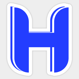 H - Letter A to Z Text Collection Blue & white Colour Sticker